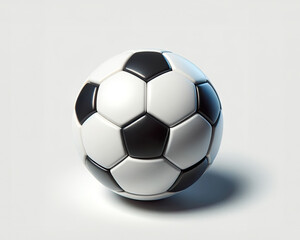 Naklejka premium Classic Black and White Soccer Ball on Neutral Background