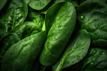 A close up view of a bunch of vibrant green leaves. This image can be used to depict nature, freshness, growth, or environmental themes.