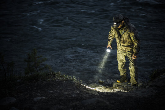 Missing Person Search Staff Member Next to River at Night