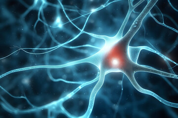 Neuron Cells building a neural network. Neurons in the brain.
