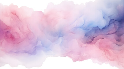 Fototapeta premium Watercolor pink clouds isolated on white background