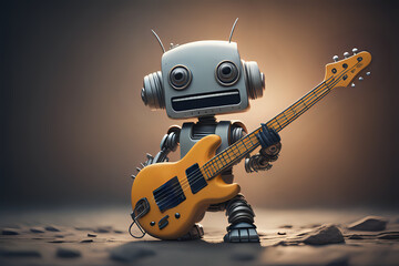 Cute Robot Play Guitar