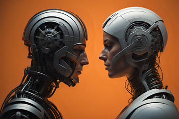 Male and Female Artificial intelligence humanoids