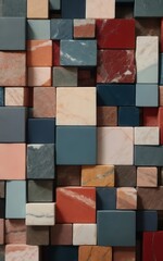 Multicolored Abstract Mable Blocks Background