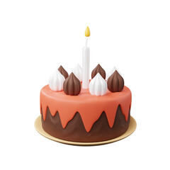 Birthday cake 3d illustration