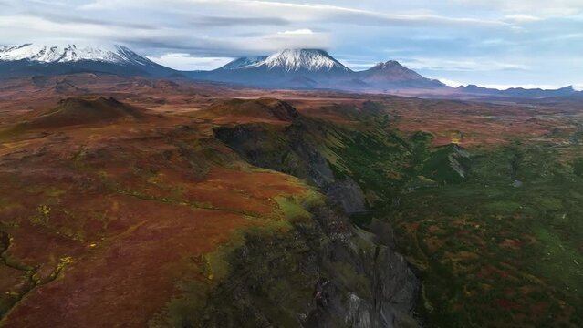 Amazing nature of Kamchatka Peninsula in Russia. Volcanic mountains.