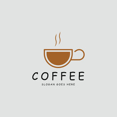 coffee shop logo icon vector template simple design minimalist illustration