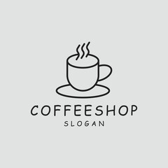 coffee shop logo icon vector template simple design minimalist illustration