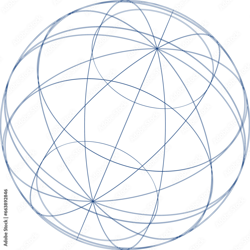 Aufkleber geometric shape of sphere 3d design in technology style. abstract circle vector illustration.