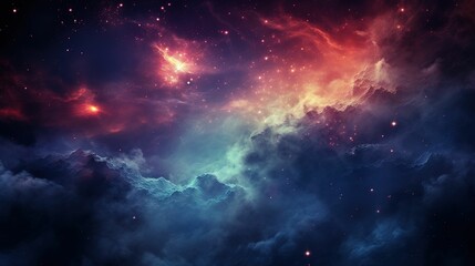 Fototapeta premium Cosmic Landscape of Stars and Galaxies - Conceptual Background for Astronomy Projects
