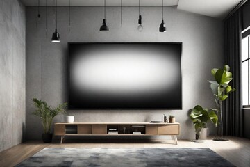 Modern interior with tv.