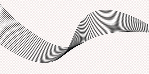 Technology  lines waves abstract lines on white background. Undulate Grey Wave Swirl, frequency sound wave, twisted curve lines with blend effect