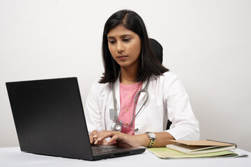 Portrait of the young Indian female Doctor. Female medical practitioner.