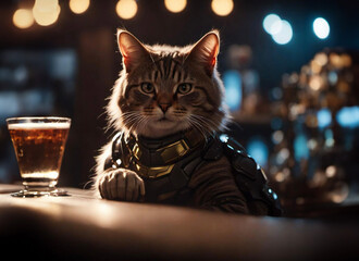 Barstool Cat: A Feline's Moment of Relaxation