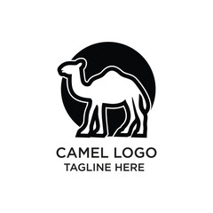 Camel logo design simple xoncept Premium Vector