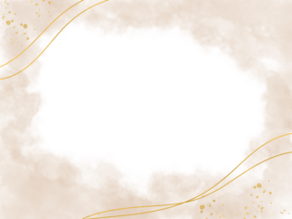 watercolor frame gold transparent background