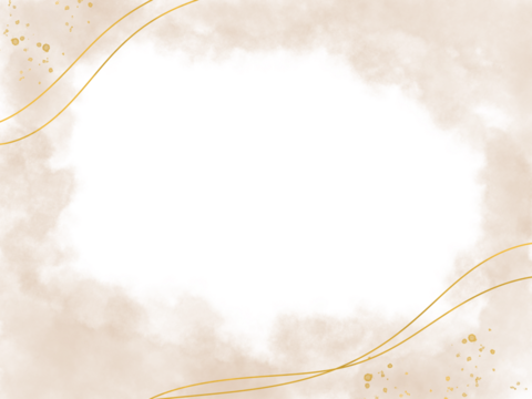 watercolor frame gold transparent background