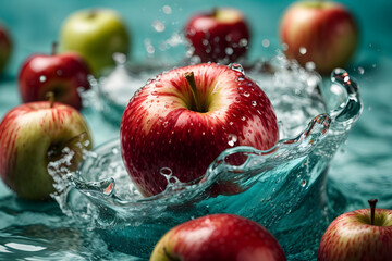 red apples in water