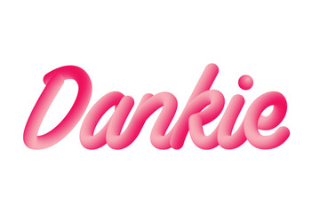 Dankie typography text, means thank you. Colorful.