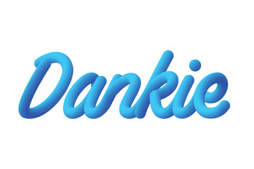 Dankie typography text, means thank you. Colorful.