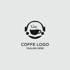 Coffee logo design simple concept Premium Vector