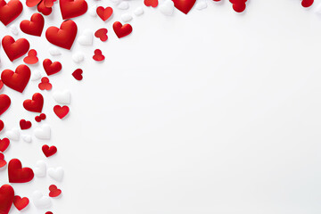 Valentines day background with red hearts background.