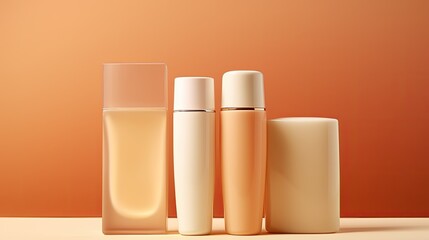 cosmetic smears of creamy texture on a beige background. Face care, Facial treatment, Cosmetology, beauty and spa concept