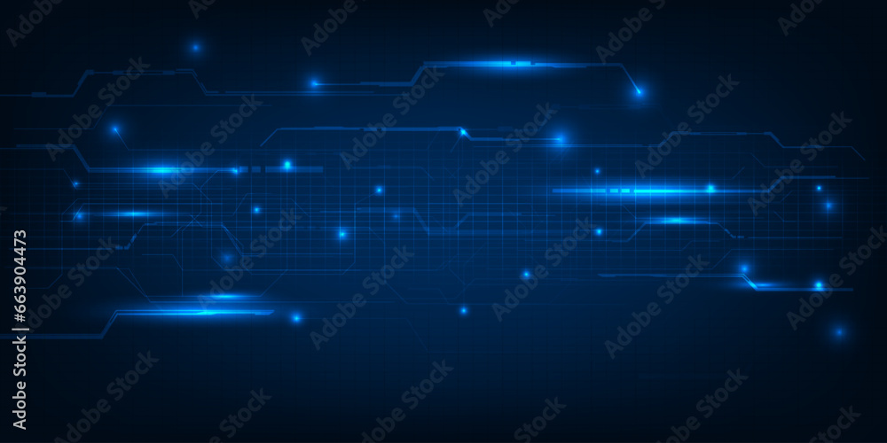 Aufkleber abstract futuristic horizontal digital space for technology background with grid space and digital c