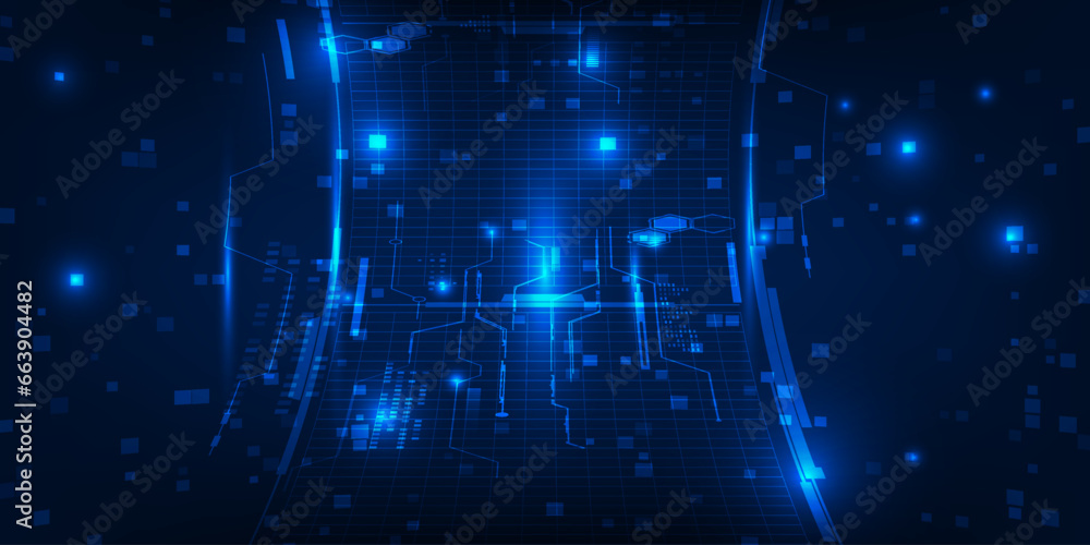 Poster vector illustration of abstract futuristic vertically digital curve for technology background with g