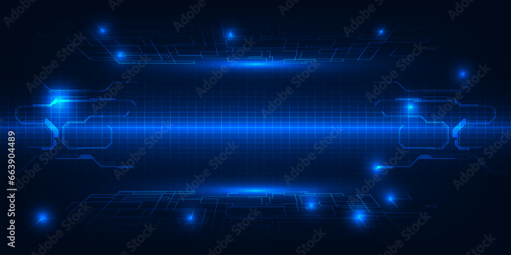 Poster abstract futuristic horizontal digital high technology stage for layout and showcase with digital ci