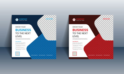 Flyer design for business, gym, education and restaurant etc. Brochure in square size with two-colour design.