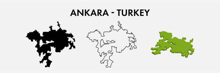 Ankara Turkey city map set vector illustration design isolated on white background. Concept of travel and geography.