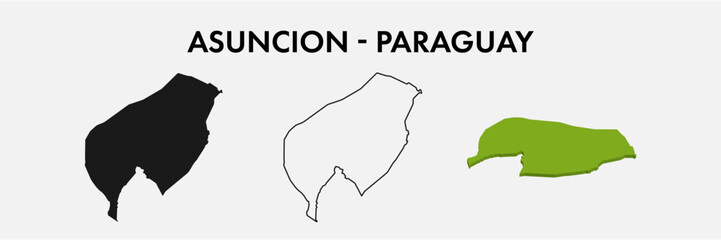 Asuncion Paraguay city map set vector illustration design isolated on white background. Concept of travel and geography.