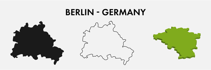 Naklejka premium Berlin Germany city map set vector illustration design isolated on white background. Concept of travel and geography.