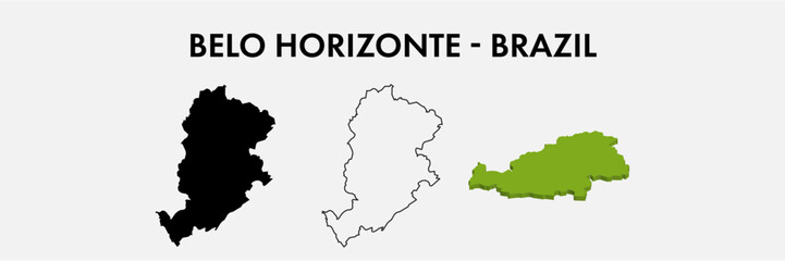 Belo Horizonte Brazil city map set vector illustration design isolated on white background. Concept of travel and geography.