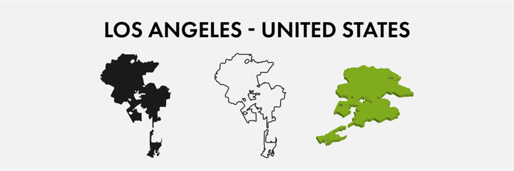 Los Angeles United States city map set vector illustration design isolated on white background. Concept of travel and geography.