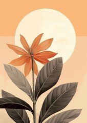 Illustration vintage background floral leaves drawing plant flower nature isolated 