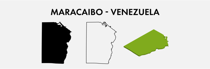 Maracaibo Venezuela city map set vector illustration design isolated on white background. Concept of travel and geography.