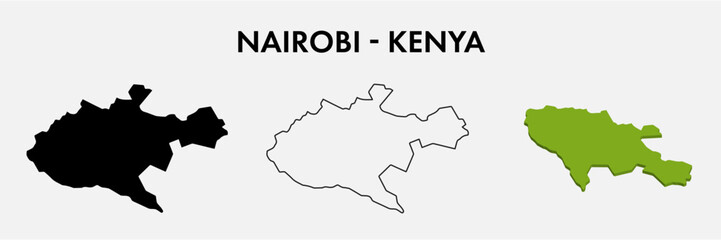 Nairobi kenya city map set vector illustration design isolated on white background. Concept of travel and geography.