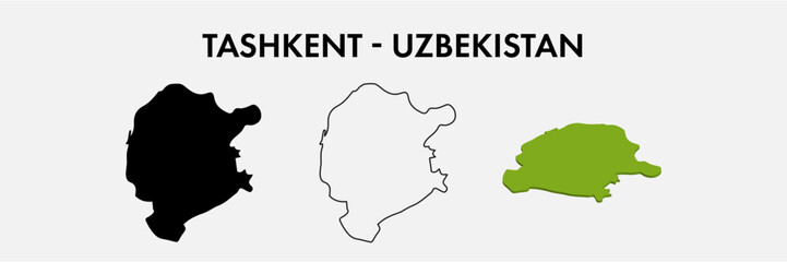 Tashkent Uzbekistan ghana city map set vector illustration design isolated on white background. Concept of travel and geography.