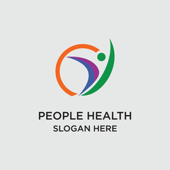 Healty logo design simple concept Premium Vector