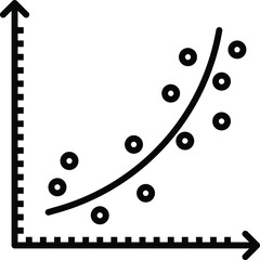 regression analysis icon vector data symbol