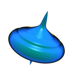 Spinning top toy, 3d render