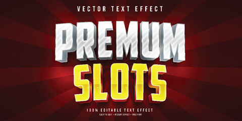 Premium slots text effect casino game style