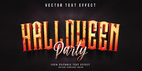 Halloween party 3d editable text effect