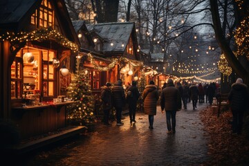 Christmas market in an old town of Poland. Exploring the Enchantment: Christmas Markets Around the World"