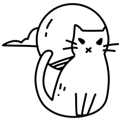 Halloween line painting, holiday festival illustration, easy hand drawn, sharp lines