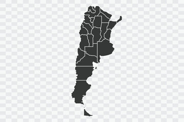 Argentina Map Shadow Color on White Background quality files Png