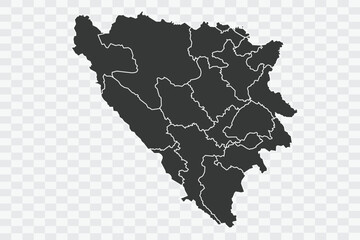 Bosnia Map Shadow Color on White Background quality files Png