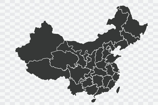 China Map Shadow Color on White Background quality files Png